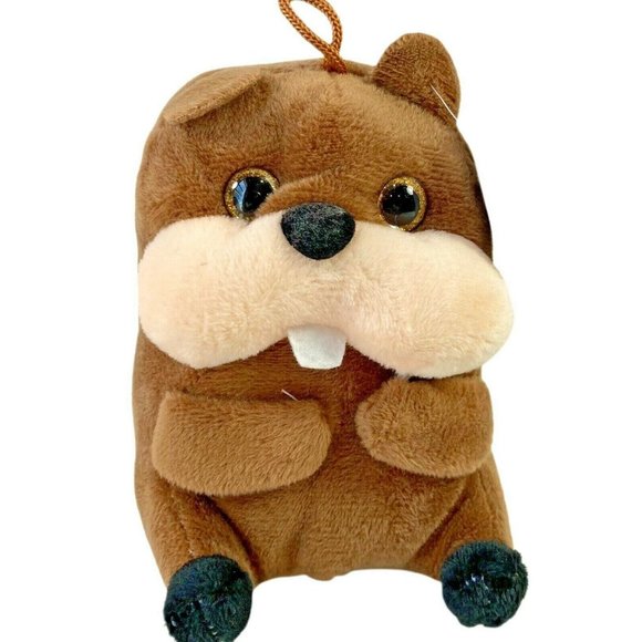 Nanco Belly Buddies Buddy Beaver Plush Stuffed Animal Toy Tooth Brown 5" New - Picture 1 of 7